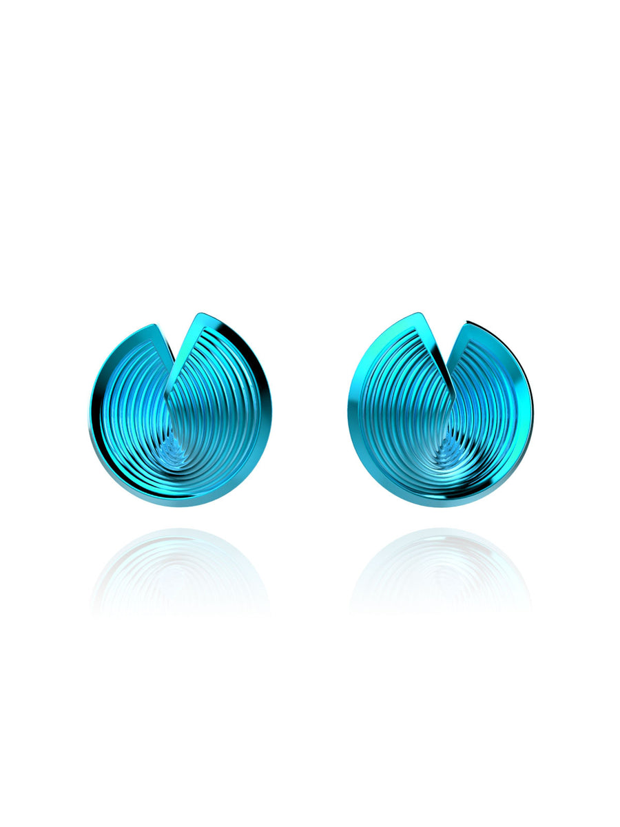 Vortex Earrings Aqua Blue