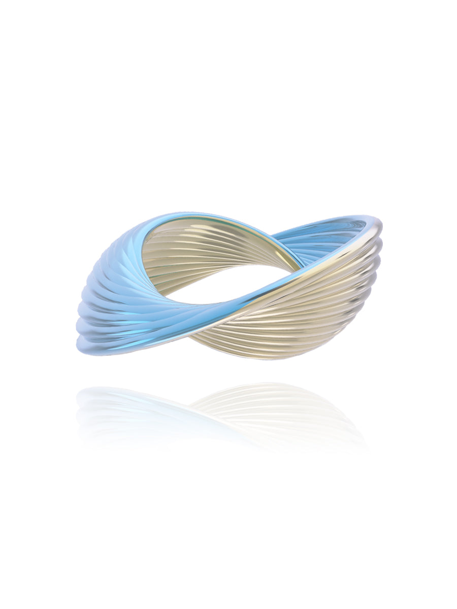 MY OTHER HALF VORTEX RING | AQUA BLUE SS & 18K YELLOW GOLD