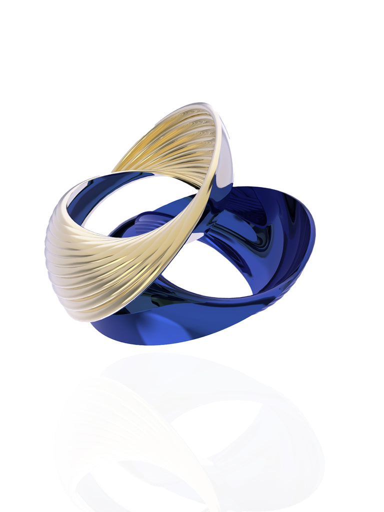 MY OTHER HALF VORTEX RING | DEEP BLUE SS & 18K YELLOW GOLD