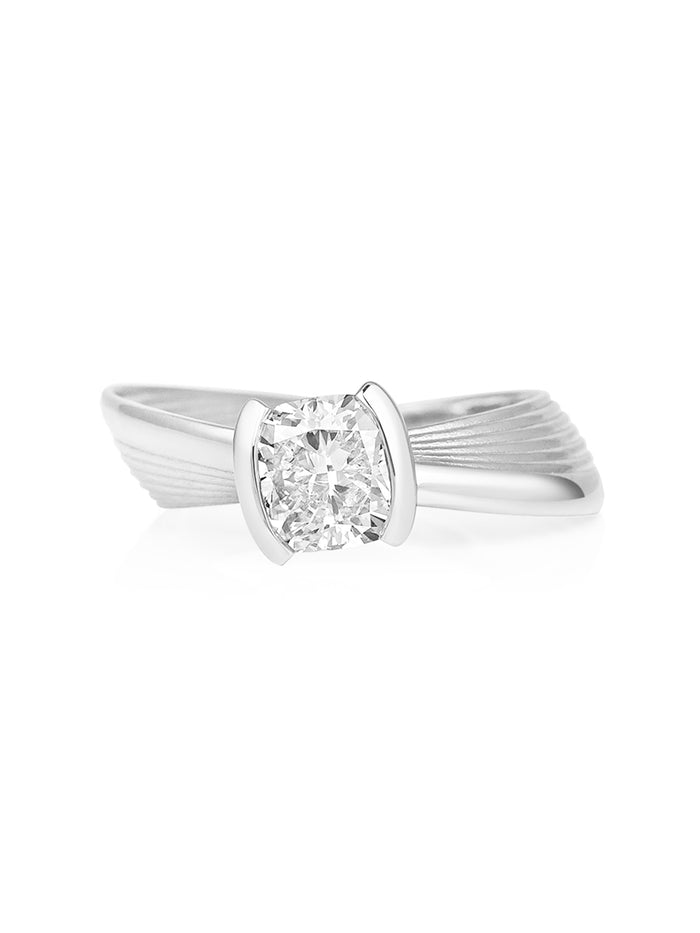 Vortex Engagement Ring - 18K White Gold