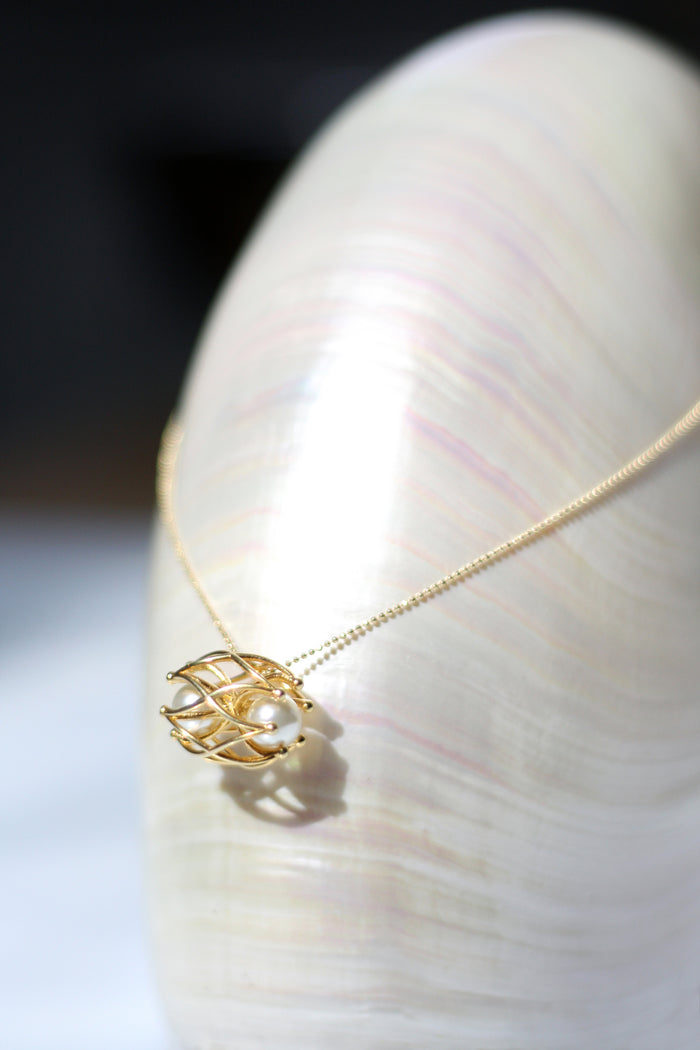 GPN Micro Caged Pearl Pendant
