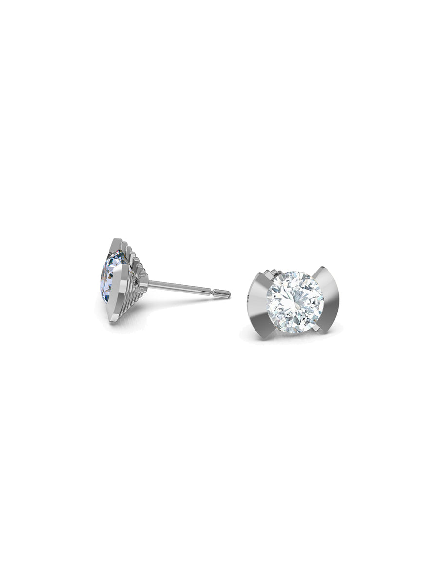 Rise and Shine Diamond Earrings- 18K white gold