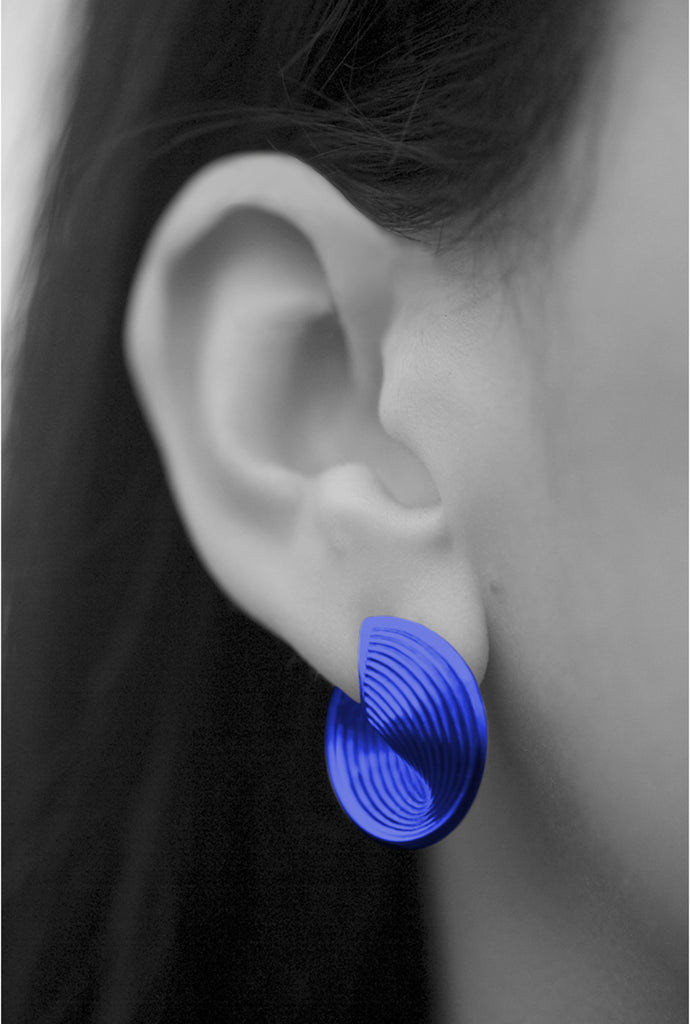 Statement blue earrings nano-ceramic coating 