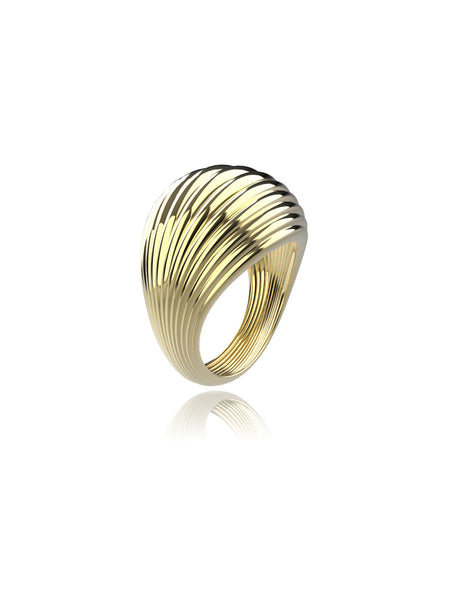 Concha Bombe ring 18K yellow gold – Ana Thompson Fine Jewellery